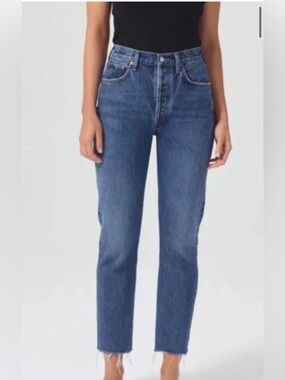 AGOLDE Riley High rise crop jeans, color sphere, size 25
